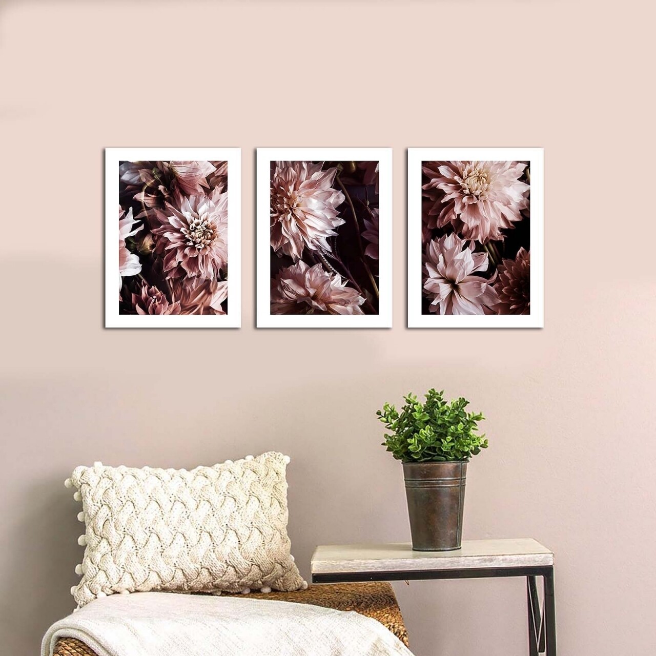 Set 3 tablouri decorative, Alpha Wall, Pastel Flowers, 30x40 cm - imagine 3